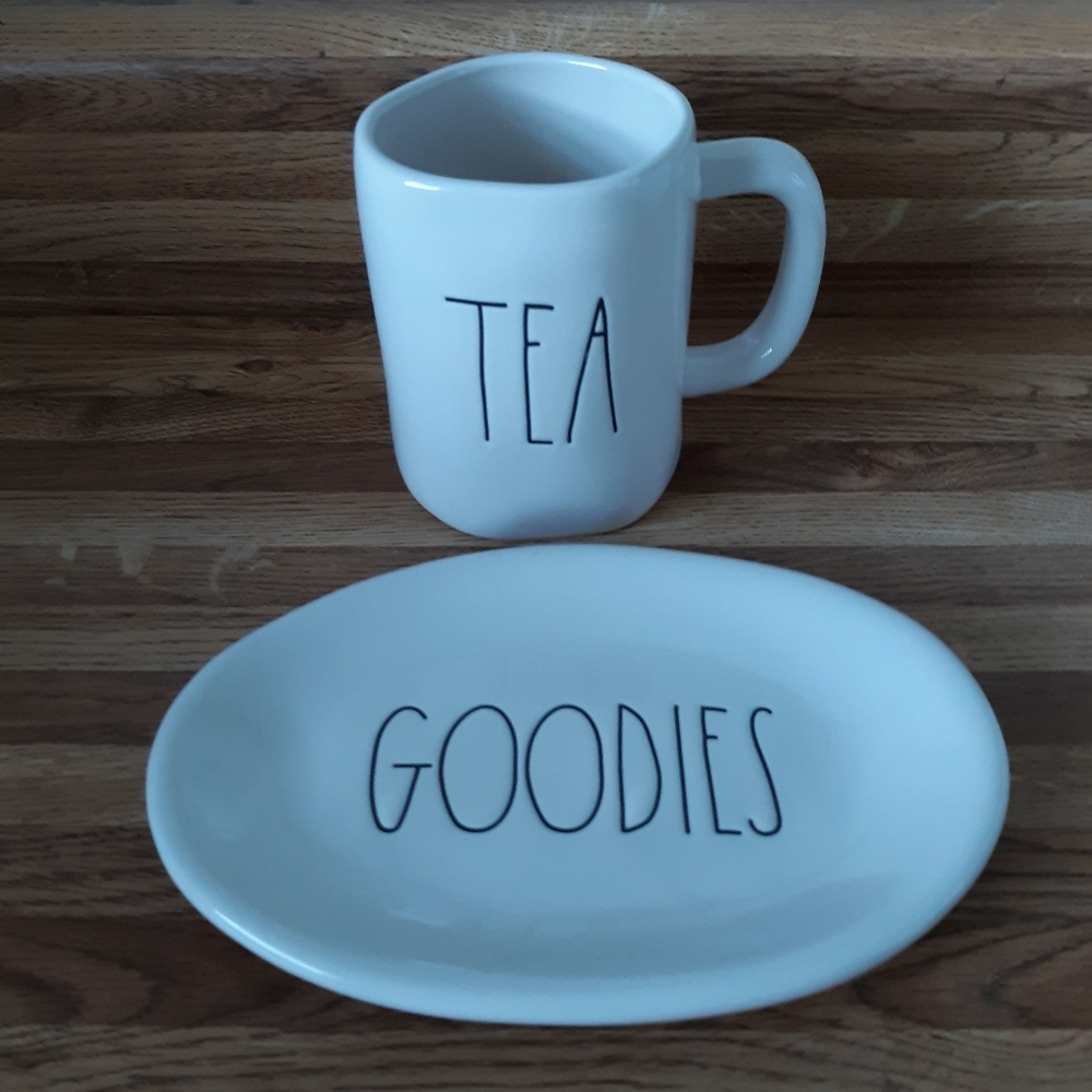 RAE DUNN Creme Mug and Saucer Set